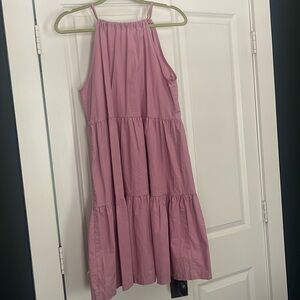 A New Day Pink Tiered Halter Sundress